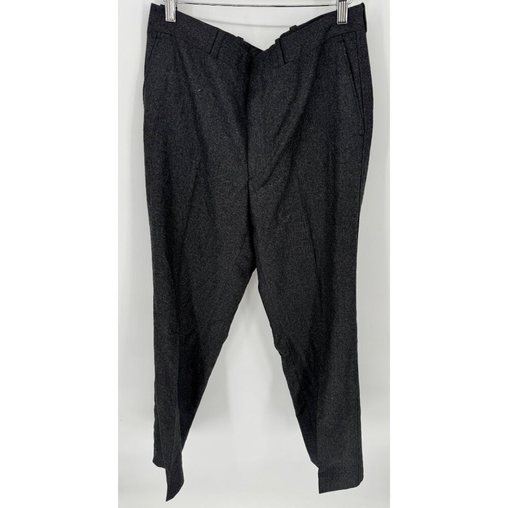 Finissimo Charcoal Gray Mens Slim Fit Wool Dress Pants Size 34